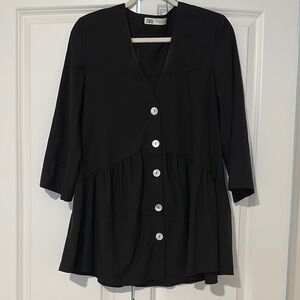 Zara Black Button-Down Dress